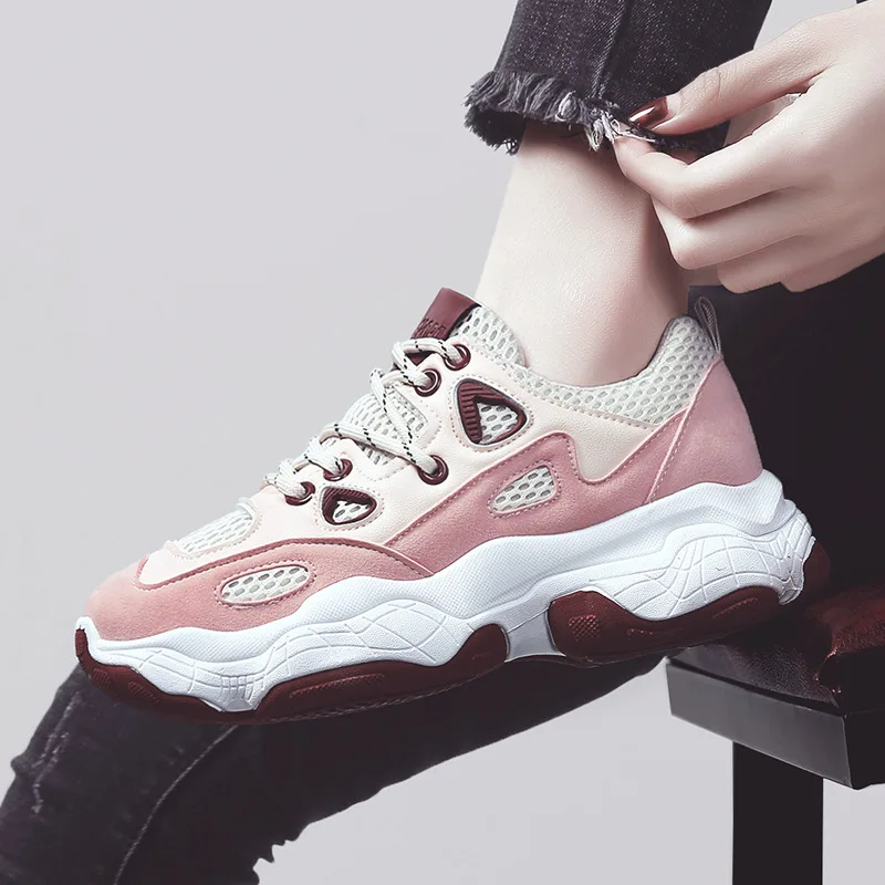 

Women Shoes 2019 Hot Chunky Sneakers Women Fashion Vulcanize Shoes White Sneakers Basket Femme Dad Shoes Casual Women