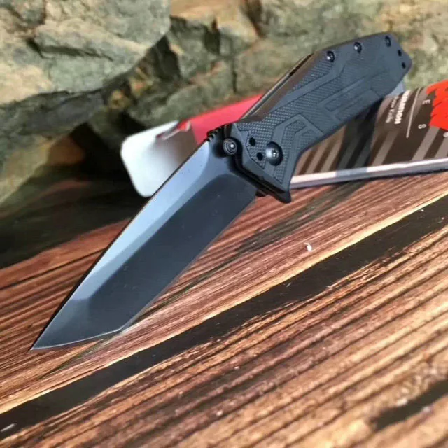 Новейшее качество OEM Kershaw 1990 8cr13Mov лезвие черное стекло заполненное нейлоновой ручкой тактический складной нож Походный карманный нож