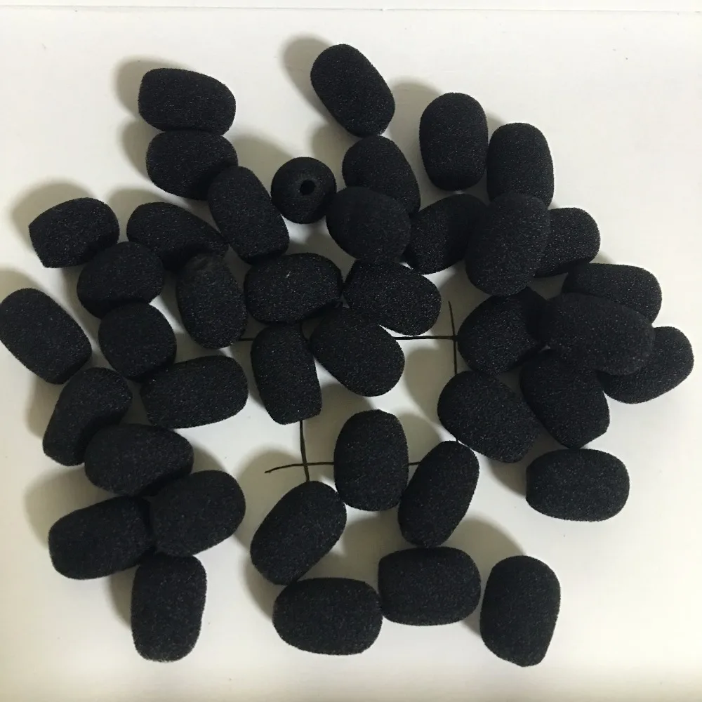50PCS Black Foam Microphone Windscreens Collar Microphone Replacement