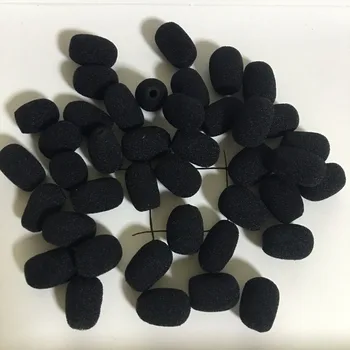 

50PCS Black Foam Microphone Windscreens Collar Microphone Replacement Foam Clip Mic Cover for 4mm Size Mic Capsule