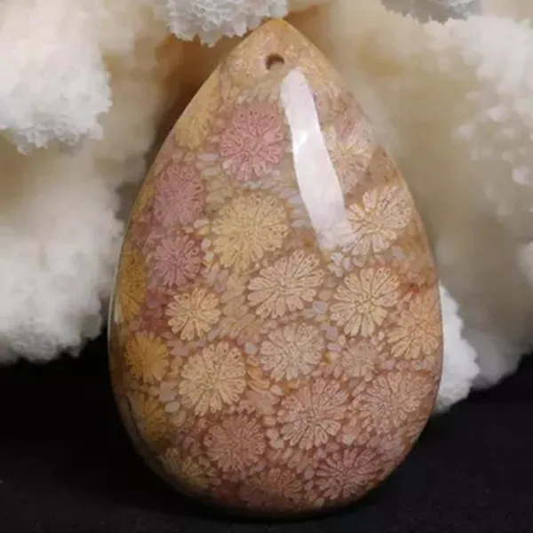 Best Price Natural Chrysanthemum Jade Coral Fossil Pendant Specimen Best Price Natural Chrysanthemum Jade Coral Fossil Pendant Specimen