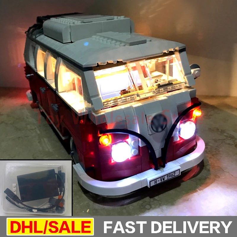 

LEPIN 21001 DIY LED Light T1 Camper Van Model Building Kits T1 Camper Van Light Set Block Bricks DIY legoings Toys Clone 10220