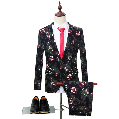Вечерние свадебные мужские платья из двух частей(куртка+ брюки) fashion модные повседневные брюки blaze Jaqueta - Цвет: TZ37