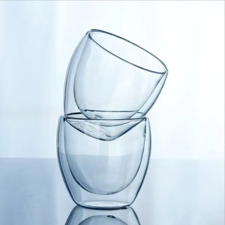 6pcs double layers80ML heat resistant glass materal coffee tea cups layer 100% handmade exquisite cup | Дом и сад