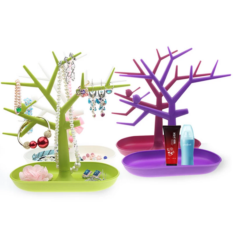 

Trendy Disign Jewelry Display Organizer Holder Show Rack Jewelry Necklace Ring Earring Tree Stand Shelf