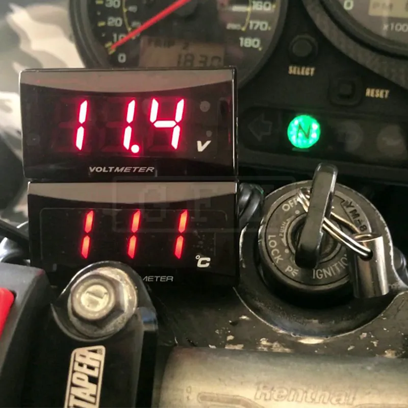 Водонепроницаемый цифровой электронный термометр для мотоцикла, светодиодный датчик температуры воды в двигателе, датчик температуры воды 0~ 120 градусов Цельсия