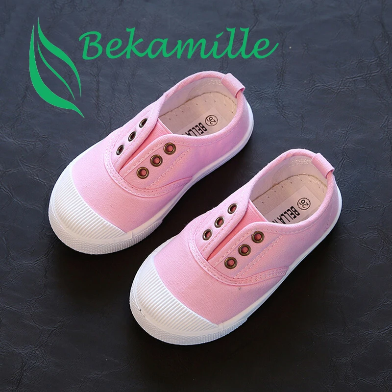 Bekamille بنات بنين الأزياء قماش الشقق كعب عارضة متعطل حذاء رياضة الأطفال الأحذية للأطفال دارى القليل طفل كبير