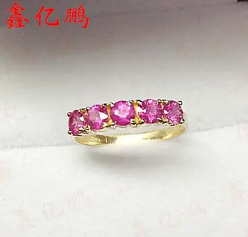 

18k gold inlaid natural myanmar ruby ring Fashion women jewelry
