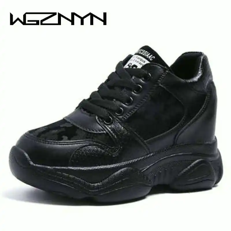 

NEW Fashion Autumn Women Ankle Boots Platform Shoes Wedges High Heel Winter Boots Sneakers 8 CM Height Increasing Shoes Woman W7