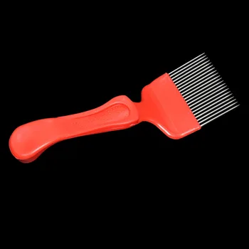

5 pcs Beekeeping 21-Pin Straight Needles Uncapping Forks red handle Stainless Steel Bee Honey Sparse Rake Shovel Bee Tools