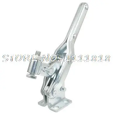 

Hand Operated Vertical Type Toggle Clamp 400Kg 882Lbs 10448 Silver Tone
