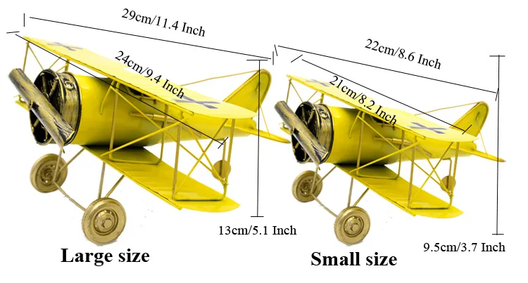 Ермакова Металл ручной работы Ремесла модели самолета, самолетостроение модель биплана домашний декор украшения предметы мебели(желтый цвет