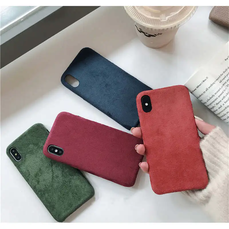 

Velvet For Iphone 6 6s 7 8P X Xs Xr Max Plush Cloth Drop Phone Case