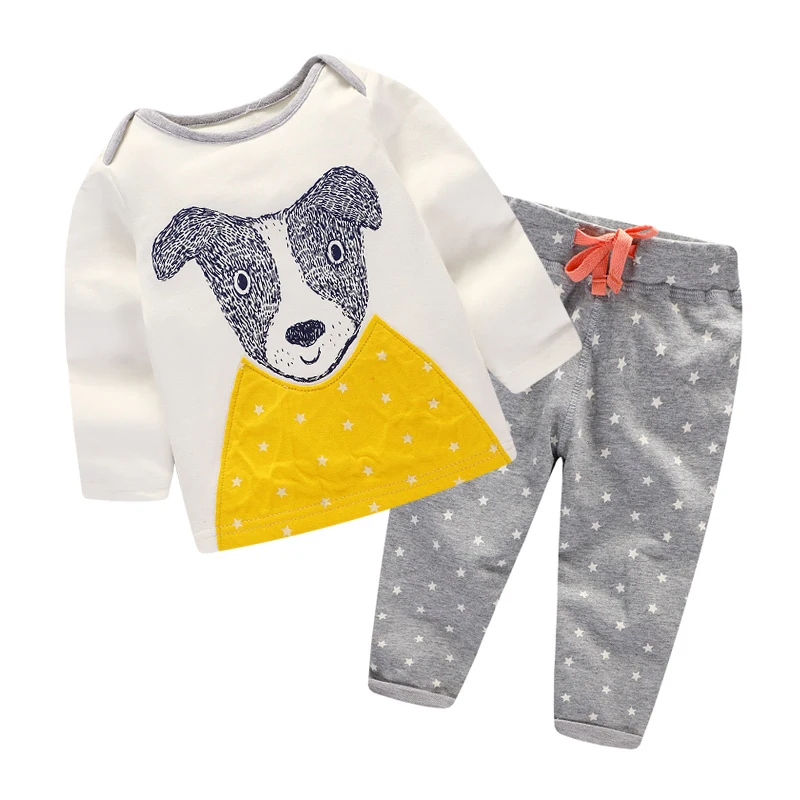 Spring Autumn Baby Boys Clothing Set Full Sleeve T shirt+Pant Kids