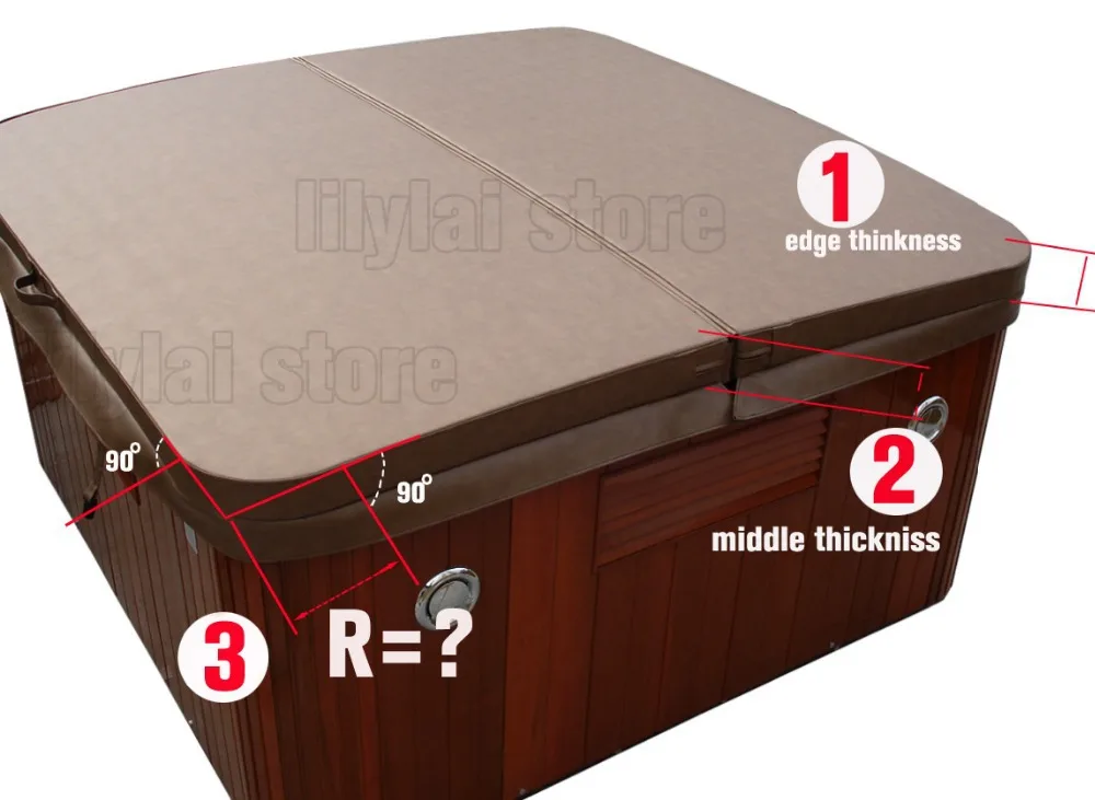 

2mx2m spa cover outside leather only replacement . we can customize any size, shape, for all spa tub and swim spa