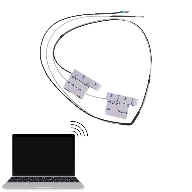 

1 Pair Universal Laptop Mini PCI-E Wireless Wifi Internal Antenna Black+White
