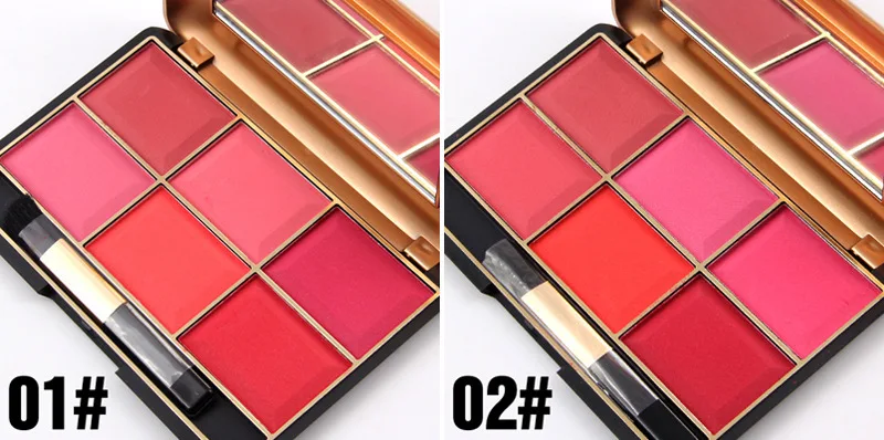 6-color Blushes палитра для румяны лица Натуральный цвет щеки Bronzer Профессиональный Макияж контур 4 вида цвета choise