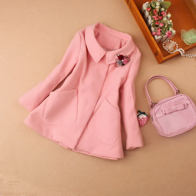 

2019 Kids Clothes Children Clothing Girls Wool Winter Coats High-end Woolen Blends Cashmere Medium-long Girls Clothes 2-16Y
