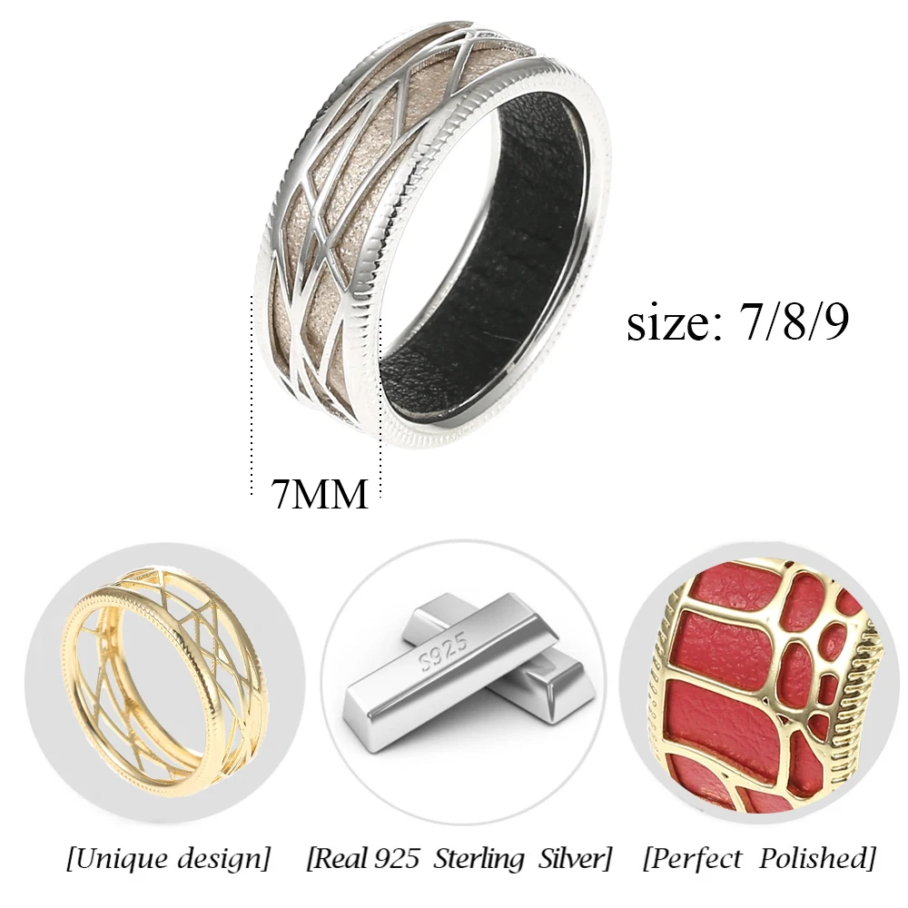 Legenstar кольца для женщин 7 мм широкое кольцо Сменные кожаные Anillos Bague Femme Aneis