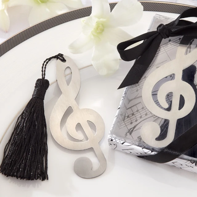 10pcs Party Decorations 5piece Silver Musical Note Bookmarks Wedding