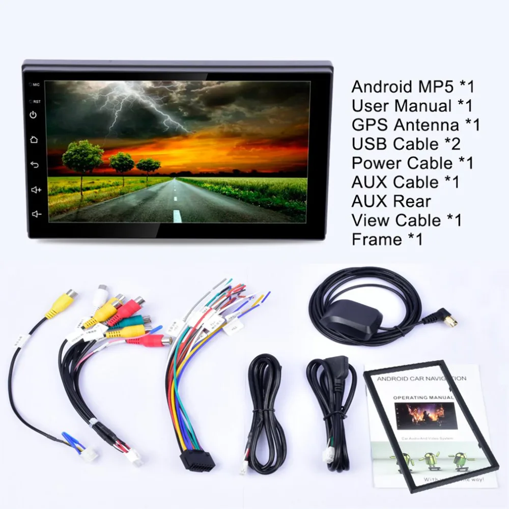 

2 Din Android 7.1 Quad Core 7 Inch Autoradio Doppel 3G WIFI GPS FM Bluetooth MP5 Player Car Radio Stereo + Camera Kamera