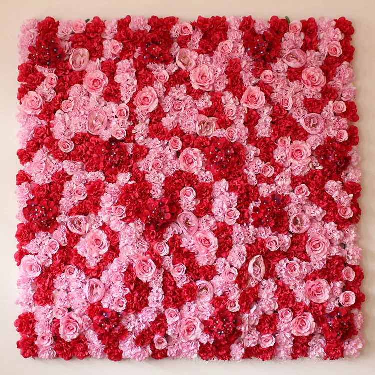 Flone 10PCS Artificial Silk Flower Row Wedding Flower Wall Simulation Rose Hydrangea Peony Nix Flowers Background Hotel Decor (6)