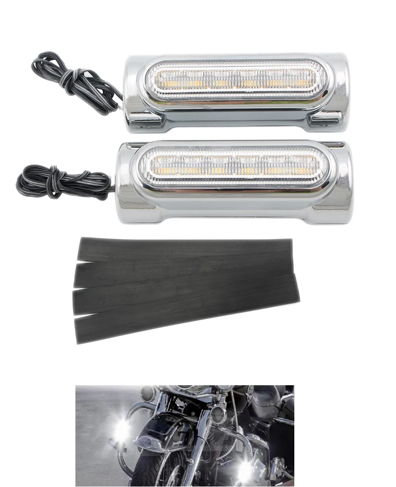 

Motorcycle Turn Signal Light Highway Crash Bar Switchback Driving Light LED White Amber for Harley Victory