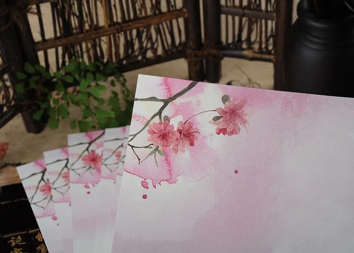 8 шт/лот винтажный китайский стиль конверт бумага прекрасный цветок Письмо Бумага для детей корейские канцелярские принадлежности