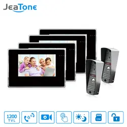 JeaTone 7 "Проводной Видео-Дверной Звонок Домофон Комплект Домашней Безопасности 1200TVL Камера Модный Новый Монитор Видео Intercocm Дверной Звонок