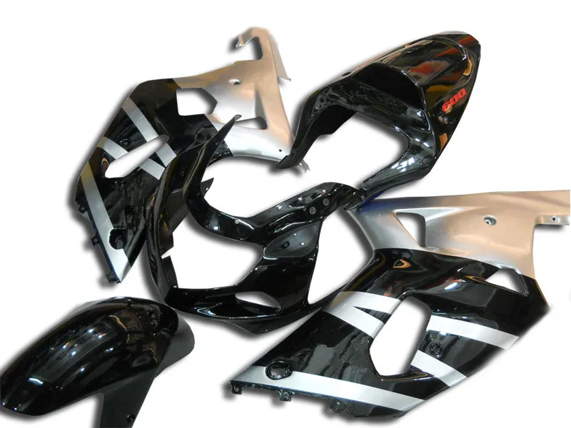 

Custom Fairing kit for SUZUKI GSXR600 750 K1 01 02 03 GSXR 600 GSXR750 2001 2002 2003 Silver black Fairings set+gifts SG07