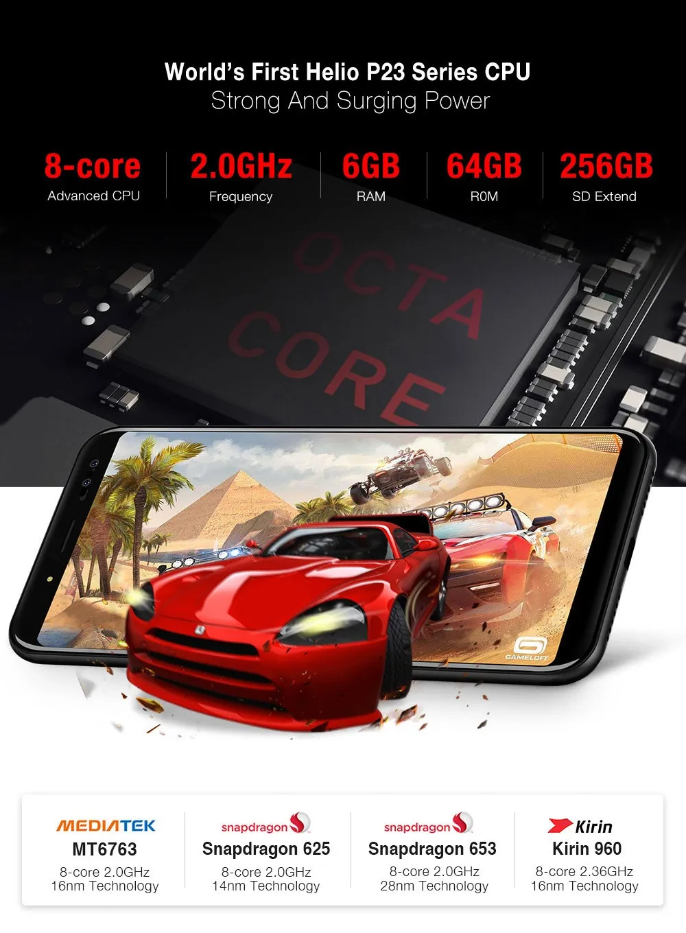 Ulefone Power 3 телефон смартфон телефоны смартфоны 6." FHD+ Экран 6080 мАч большая батарея смартфон Android 7.1 Face ID& Touch ID четыре Камер 4G мобильный телефон