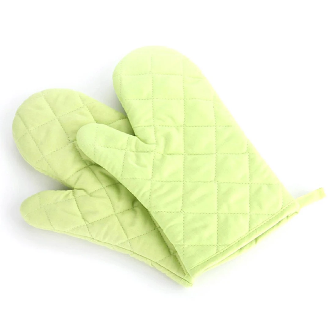 FJS 1pcs Cotton Protection Gloves Kitchen Heat Resistant Oven Microwave Kitchen Gloves greenin