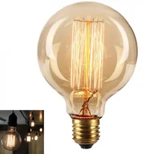 40 Вт E27 винт Винтаж светильник лампочка G95 круглый Эдисон с короткозамкнутым ротором лампы накаливания 110 V-220 V