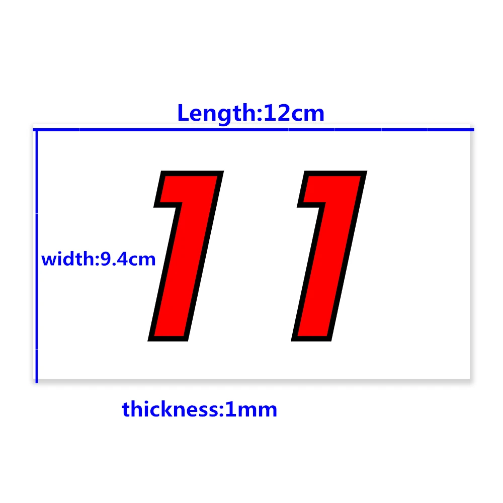 number sticke decal red