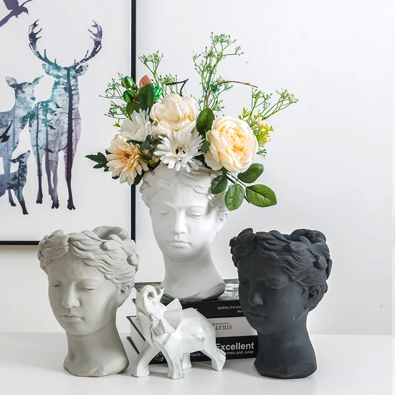 

Creative Venus Statue Vase Living Room Ornaments Cement Flower Vase Gifts Home Decoration