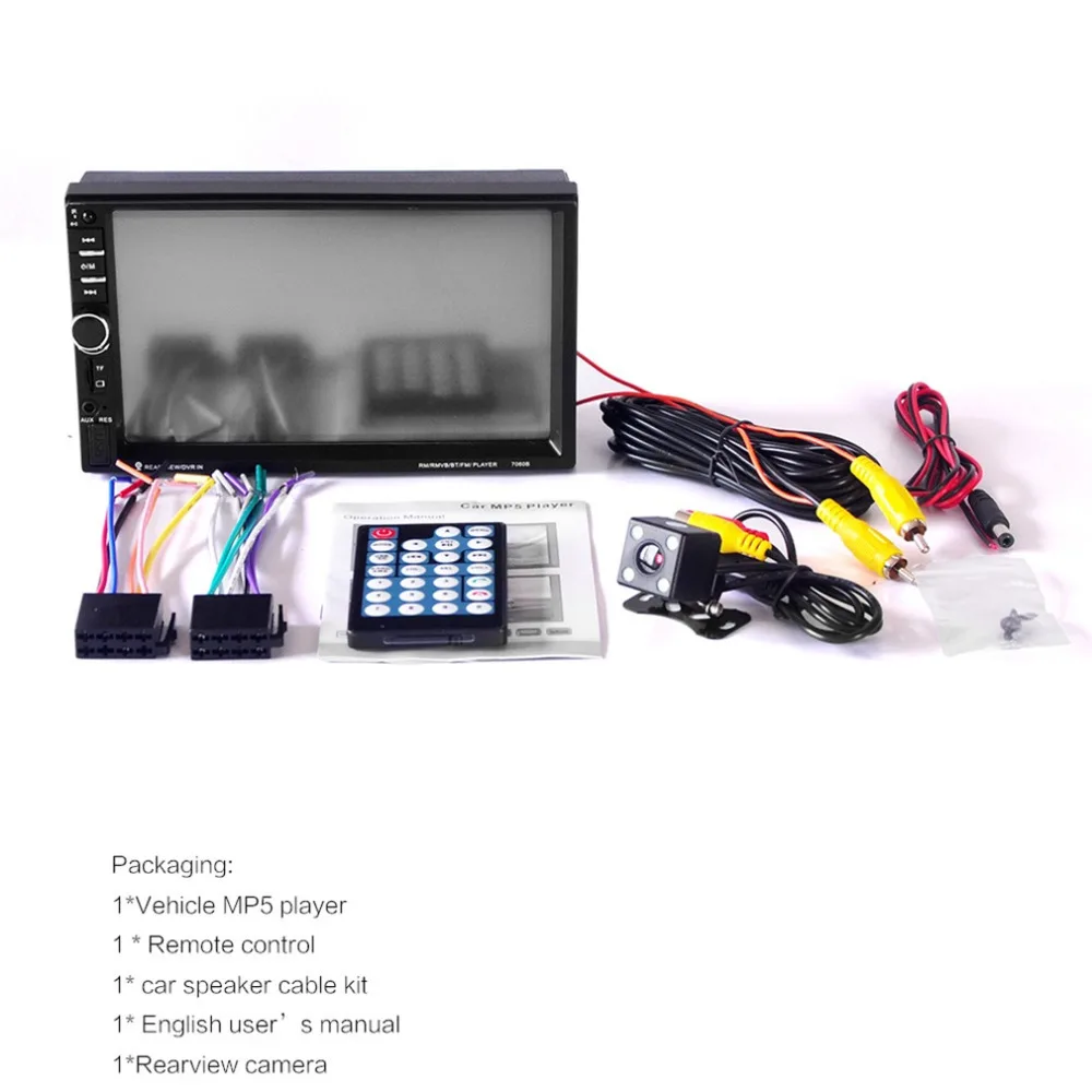 

7060B 7 inch Car MP5 Video Player Bluetooth Vehicle Auto In Touch Screen Support MP3 USB TF AUX FM Remote Control