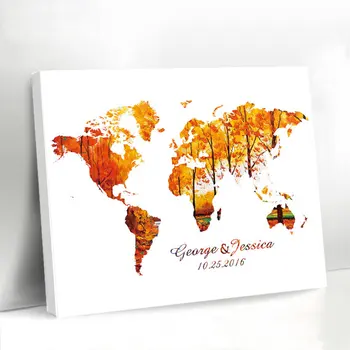 

Creative World Map Print Guestbook, Unique White Wedding Guest Book Ideas,Personalized Guest Book for Wedding Decor Gift Favors