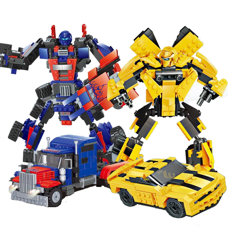 

Children DIY Model building blocks Robocar Transformation Robots Car model action figure Toys for children Boys birthday gift