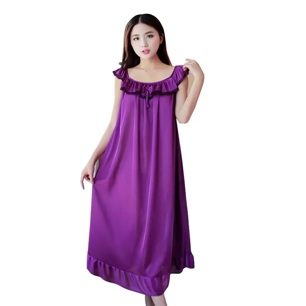

New Arrival Summer Women Casual Sleepwear Long Modal Nightgown Nightie Sleeveless Loose Home Dress Sexy Nightdress