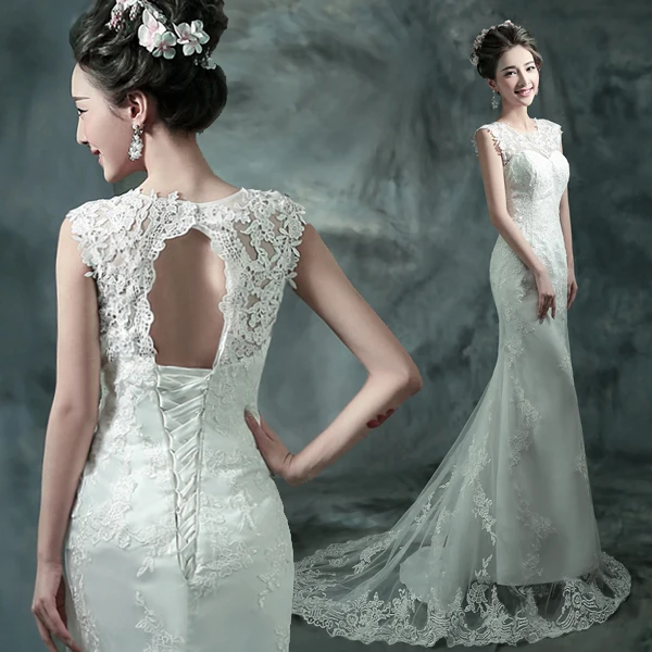 

Free shipping white sweat long mermaid training lady girl women princess bridesmaid banquet party wedding bridal dress gown