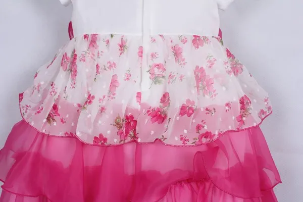 Праздничные платья для маленьких девочек, одежда для маленьких девочек, вечерние платья, подарок на день рождения, нарядное платье с цветочным рисунком, ярко-розовый цвет, 6 мес., 12 мес., 18 мес., 24 месяца