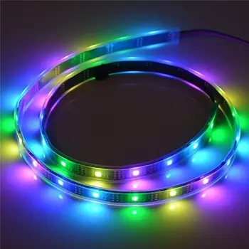 

10pcs/lot 5M WS2801 16.4ft Digital Addressable RGB LED magic Dream Color Strip 32IC 32LED/M Pixel DC5V PCB Black waterproof IP67