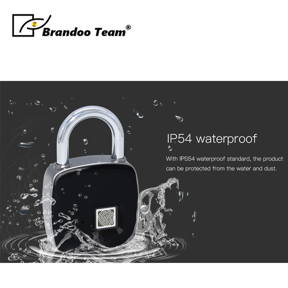 

Newest P3+ Free shipping high quality portable Bluetooth smart Fingerprint Pad lock door lock Anti-Theft iOS Android APP lock
