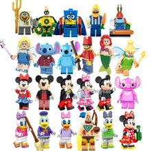 Мультфильм Микки Маус Минни Дональд Дак сказка Тинкер принцесса Строительные блоки Кирпич Стич Щелкунчик обучающие игрушки для девочек