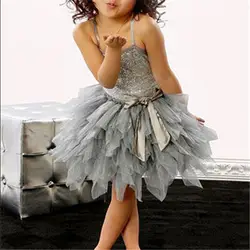 Летняя Детская Платья для женщин 2018 новая девушка Дети Кружево с бантом из фатина платье-пачка свадебное платье пышное нарядное платье
