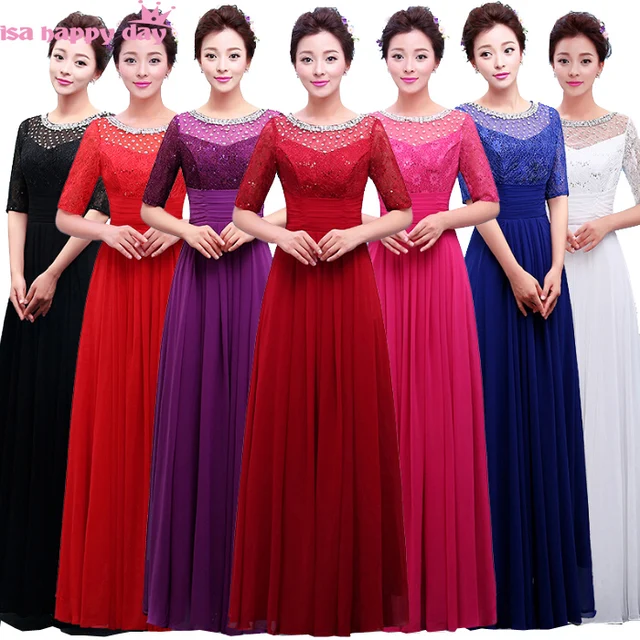 Women Long Elegant Formal Simple Bridesmaids Fushia Fuchsia Women Long Elegant Formal Simple Bridesmaids Fushia Fuchsia Dresses Chiffon Gown Ball Party Dress With