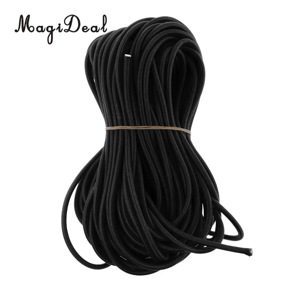 

MagiDeal 5mm 75m Black Strong Elastic Bungee Rope Shock Cord Tie Down DIY UV Stable