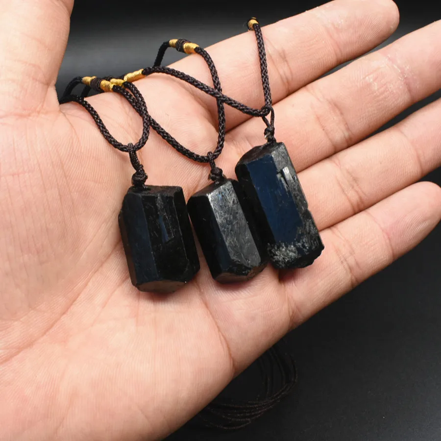 

nunatak tourmaline standard Natural black ore energy chakra Gem Stone pendant Gems stone Crystal Healing Christmmas jet stone