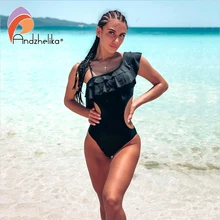 Andzelika bikini Сексуальная Купальник боди женский купальник монокини на одно плече с рюшами