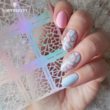 12 Tips/Sheet Irregular Triangle Pattern Nail Vinyls Nail Art Manicure Stencil Stickers JV206 # 23528
